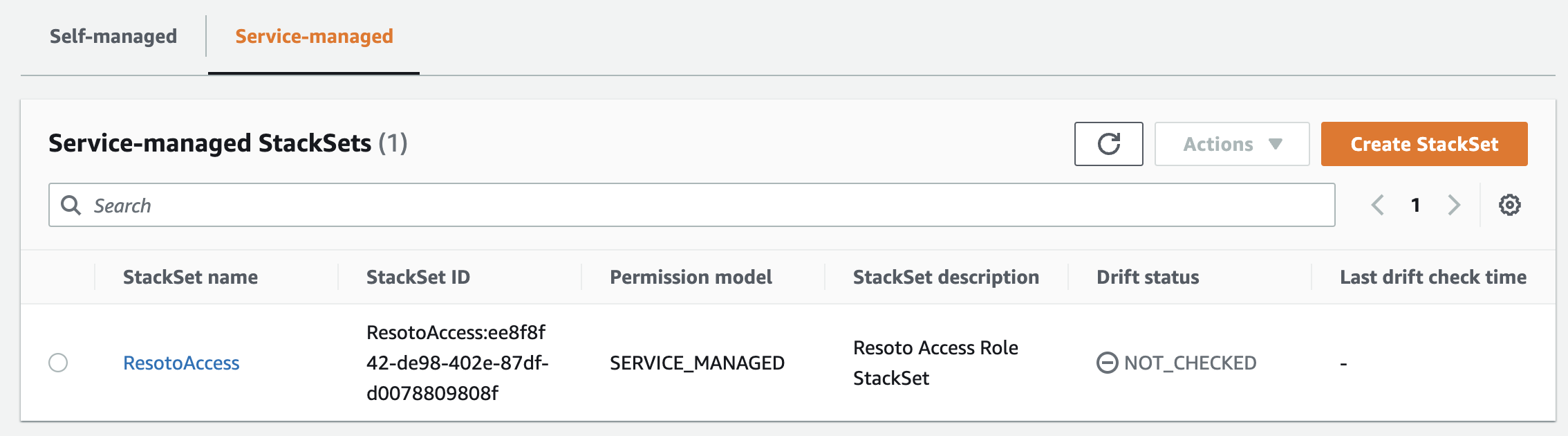 StackSet Creating