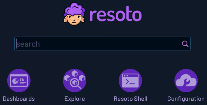 Screenshot of Resoto UI Start Page